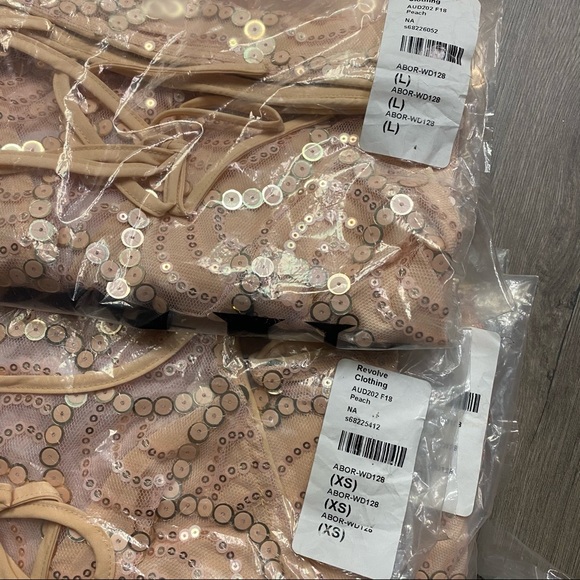 About Us | Revolve Jane Sequin Dress In Peach NEW - Picture 11 of 15